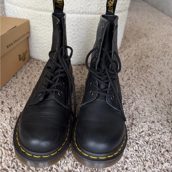 Dr. Martens Black Boots with Yellow Stitching - Picture 2 of 6